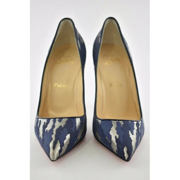 Christian Louboutin Pigalle Follies 100 Blue Camo JQ Camouloubi Heel Pump 36.5 - Picture 5 of 12
